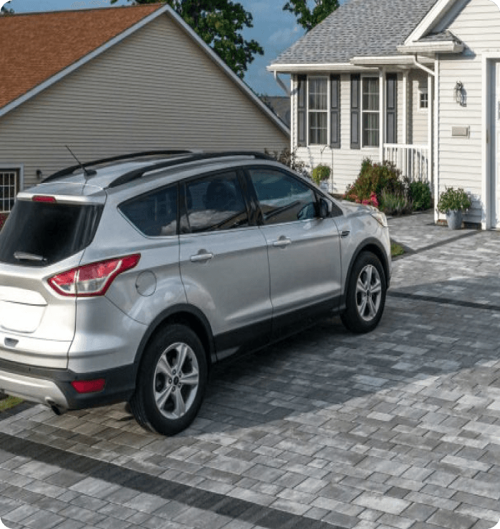 Car parked in a driveway